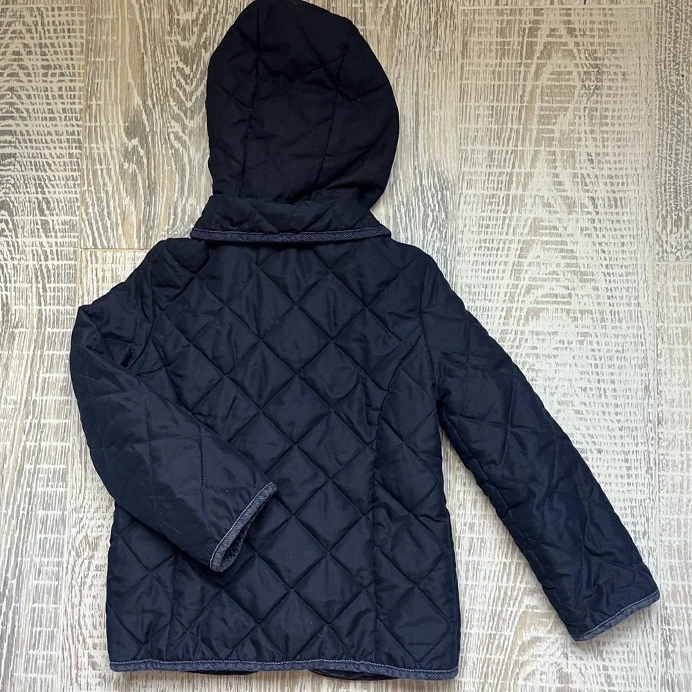 Old navy quilted barn jacket navy blue boys Sz 5